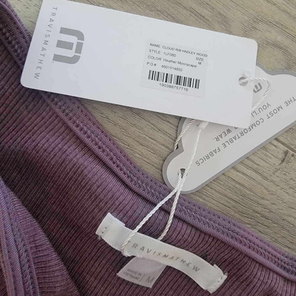 Travis Mathew Cloud Rib Hadley Wood Dress Heather Moonscape Purple sz Medium - Picture 5 of 5